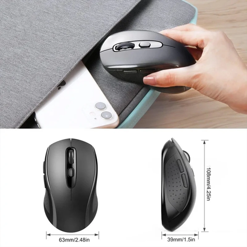 Bezprzewodowa Mysz Optyczna Ergonomiczna Bluetooth 5.0 I 2,4G